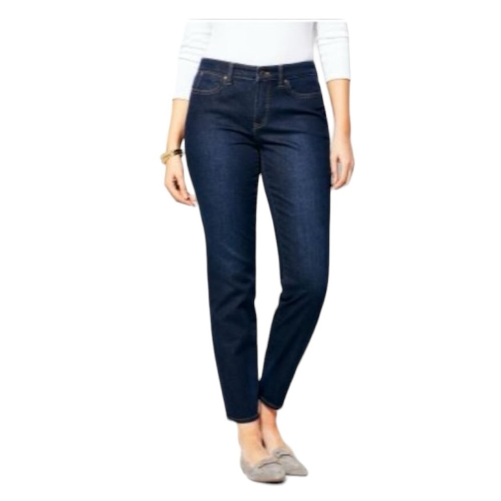 Talbots - Flawless High-waisted Straight Ankle Dark Jean - Size 2P